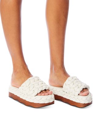 Chloé Women's Wavy Leather Platform Slide Sandals