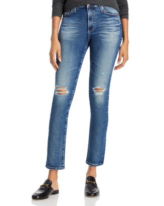 AG Mari High Rise Slim Straight Jeans in 15 Years Mural | Bloomingdale's