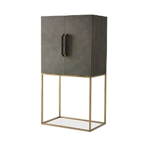 Theodore Alexander Travers Bar Cabinet In Tempest Finish/brushed Brass