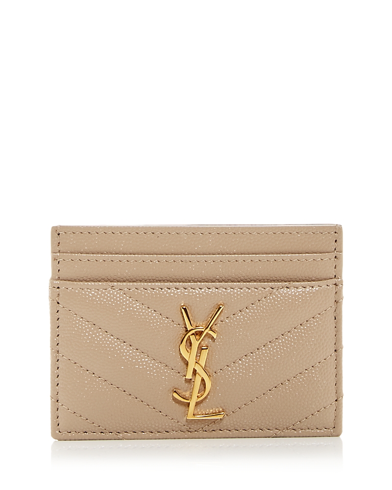 Saint Laurent Cassandre Matelasse Card Case in Grain De Poudre Leather · One Size