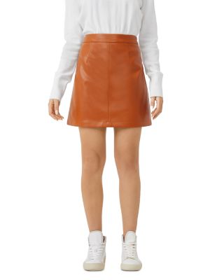 french connection brown leather skirt