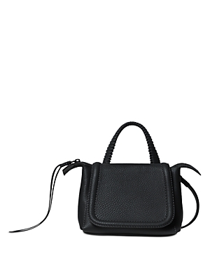 Callista Mini Flap Leather Top-handle Bag In Perissa Black