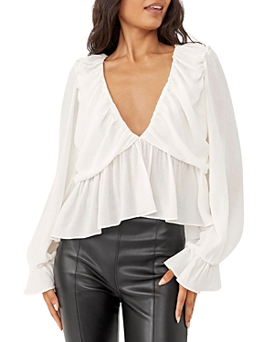 Free People Daia Ruffle Top In Frenchnilla