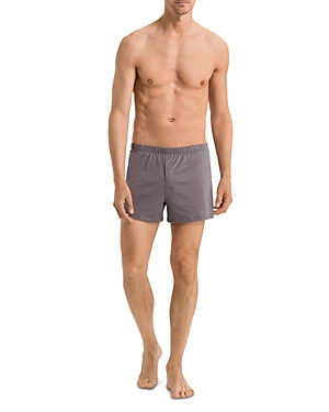 Hanro Cotton Sporty Button Fly Boxers In Cinder Gray