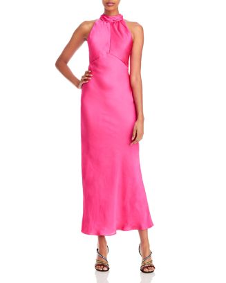 chinese dress ladies Odyssey Contrast Satin Maxi Slip Dress Black– Selfie Leslie main image 0