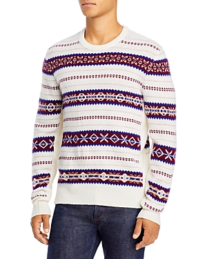 Rag & Bone Wesley Fair Isle Wool Crewneck Sweater In White Multi
