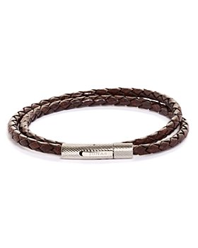 JONAS STUDIO - Men's Braided Leather Double Wrap Bracelet