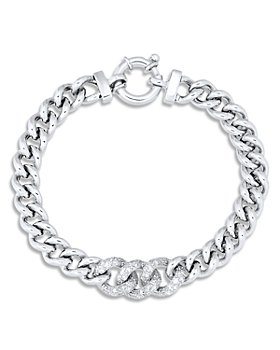 Alberto Amati - Sterling Silver Diamond Curb Link Chain Bracelet
