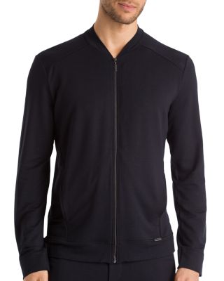 Natural Living Cotton Zip-Up Jacket | Slate Melange ... - HANRO