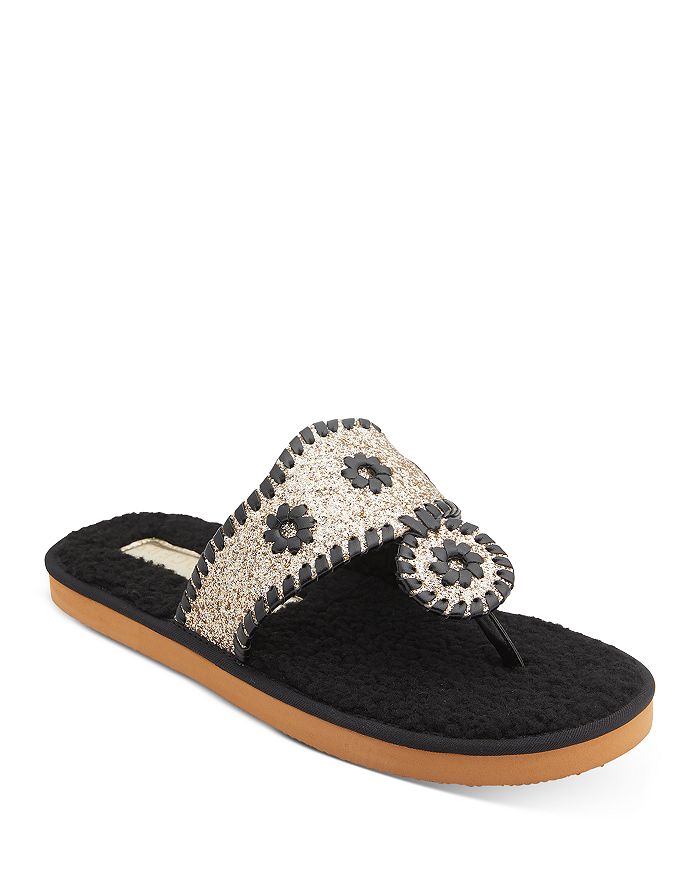 Jack Rogers Women's Stitched Raffia Thong Slippers | Bloomingdale's