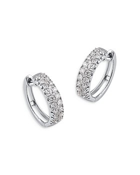 Bloomingdale's - Diamond Hoop Earrings in 14K White Gold, 1.0 ct. t.w. - 100% Exclusive