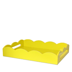 Addison Ross Medium Lacquer Scalloped Serving Tray In Yellow