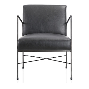 Sparrow & Wren Dagwood Leather Arm Chair In Black