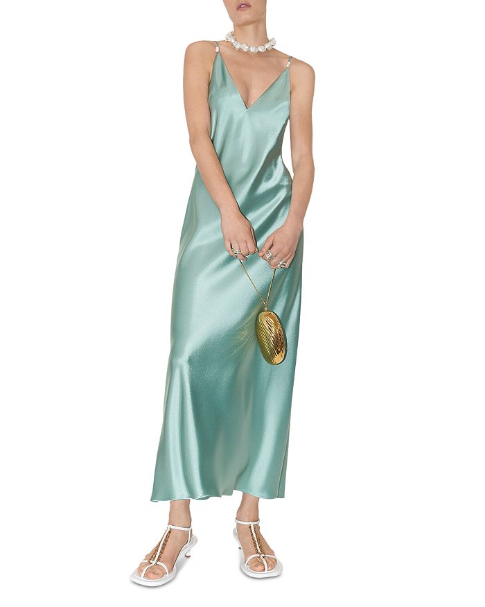 Galvan Daphne Pearl Embellished Slip Dress | Bloomingdale's