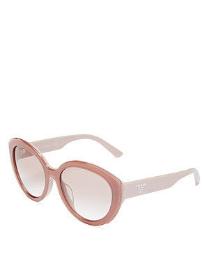Prada Women's Round Sunglasses, 56mm In Alabaster Pink / Clear Gradient Brown
