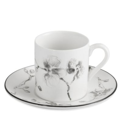 Black Orchid Demitasse Set, Service for 4