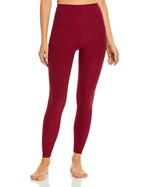 Beyond Yoga Spacedye Caught In The Midi High Waisted Legging In Garnet Red Heather