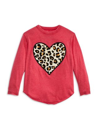 CHASER Girls' Leopard Heart Long Sleeve 