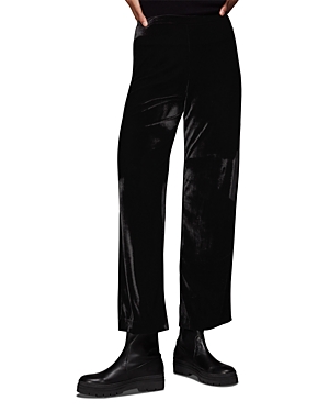 Whistles Velvet Full Length Pants In Black
