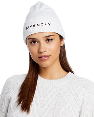 Givenchy Logo-embroidered Wool Beanie Hat In Ivory