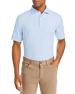 Peter Millar Crown Sport Jubilee Classic Fit Short Sleeve Performance Jersey Polo Shirt In Cottage Blue