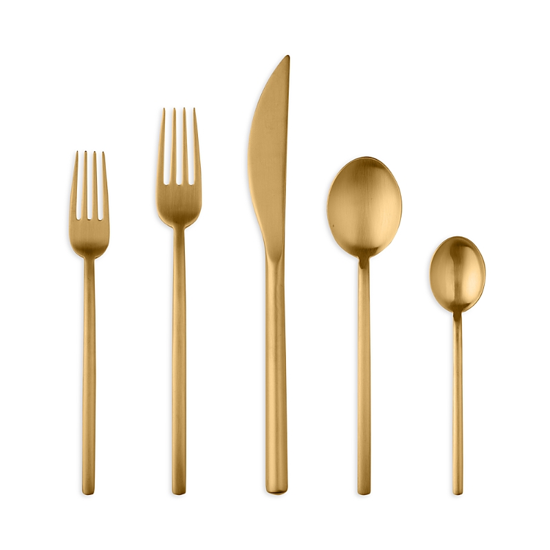 Mepra Due Ice Oro 20-piece Flatware Set In Brushed Gold