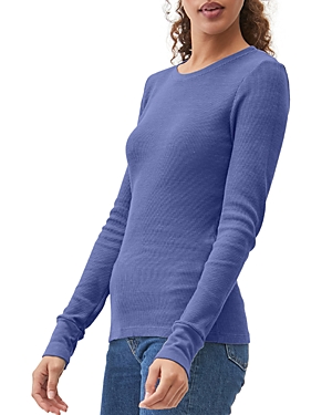 Michael Stars Juliet Long-sleeve Waffle-knit Tee In Mozaic