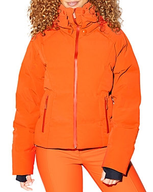 Halfdays Georgie Waterproof Winter Puffer Jacket In Red
