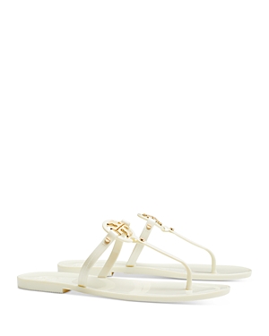 Tory Burch Mini Miller Jelly Flat Thong Sandals In Ivory/gold