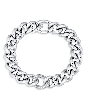 Alberto Amati Sterling Silver Diamond Curb Link Bracelet