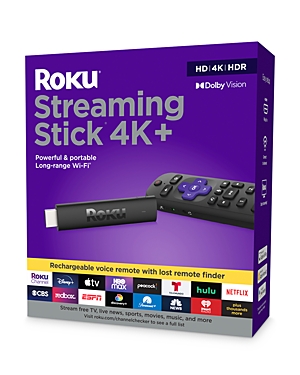 Roku Streaming Stick 4K+ (2021) Streaming Device 4K/Hdr/Dolby Vision with Roku Voice Remote Pro