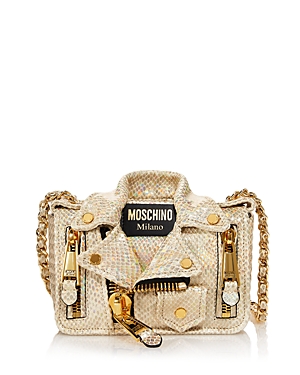 Moschino Embossed Moto Shoulder Bag Moschino Embossed Moto Shoulder Bag
