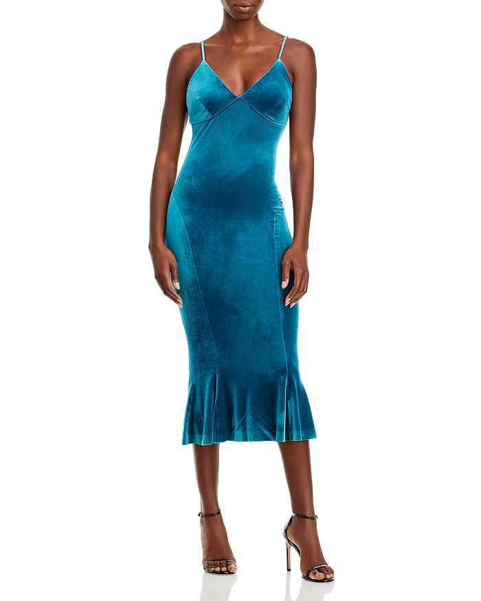Norma Kamali Fitted Velvet Slip Dress Bloomingdale's