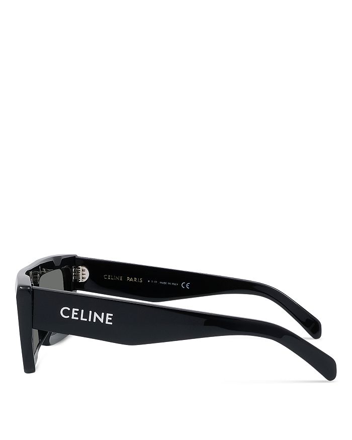 Shop Celine Monochroms Rectangular Sunglasses, 57mm In Black/gray