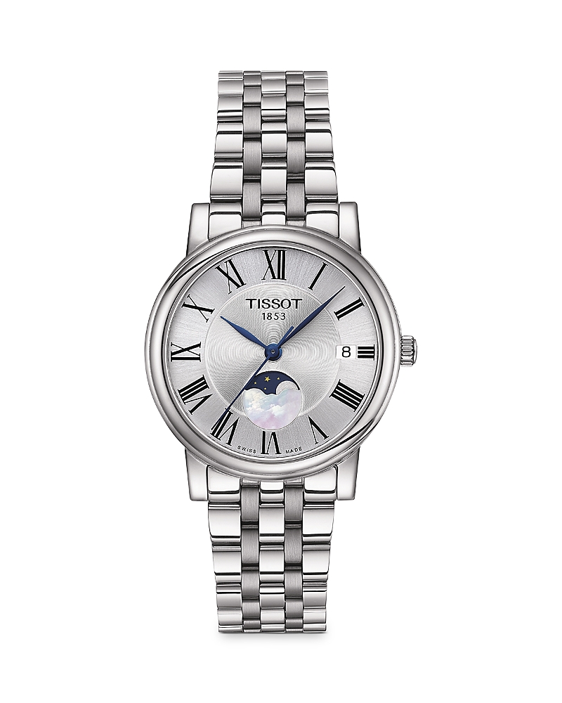 Tissot Men's Carson Premium Gent Moonphase Stainless Steel Bracelet Watch 40mm In Silver/silver