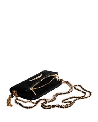 black suede evening bolsa