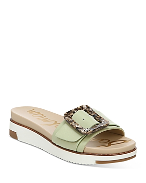 Sam Edelman Women's Ariane Platform Buckle Slide Sandals Women's Shoes In Pistachio