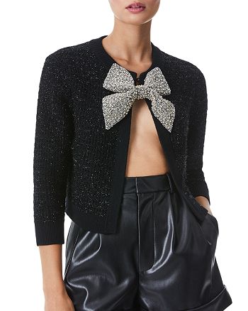 Alice and Olivia Akira Beaded Bow Sweater | Bloomingdale's