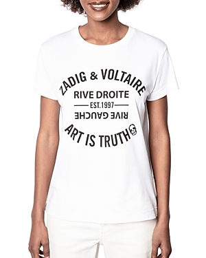 Shop Zadig & Voltaire Cotton Message Tee In Blanc