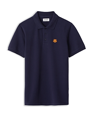 Kenzo Tiger Crest Slim Fit Polo Shirt In Navy Blue