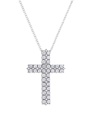 Bloomingdale's Diamond Cross Pendant Necklace In 14K White Gold, 2.50 Ct. T.W. - 100% Exclusive