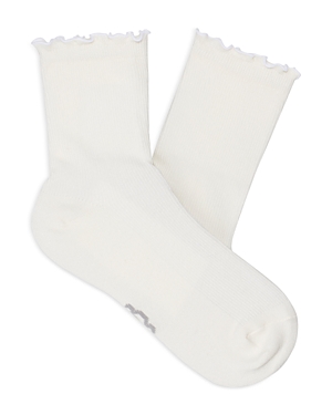 Ugg Karsyn Cotton Blend Lettuce Edge Quarter Socks In White