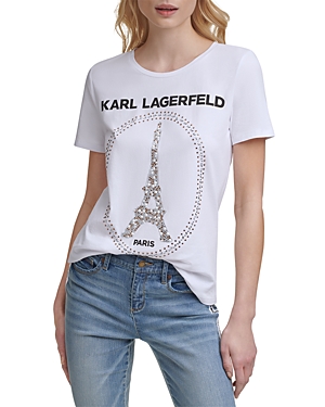 Karl Lagerfeld Paris Beaded Eiffel Tower Tee