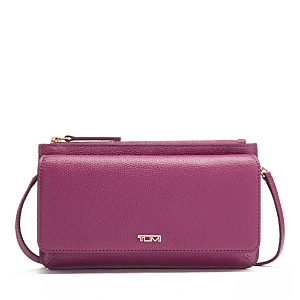 Tumi Leather Chain Wallet Crossbody In Hibiscus