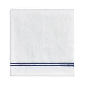 Shop Sferra Aura Bath Towel In White/dark Blue
