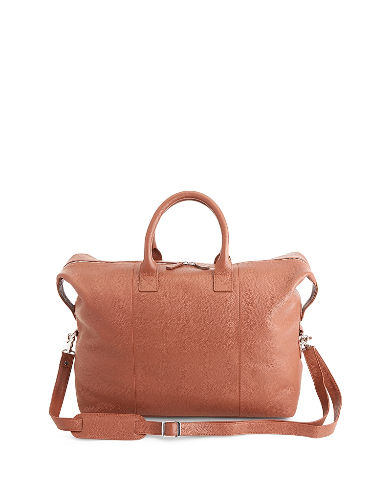Royce New York Personalized Medium Executive Leather Duffel Bag In Tan