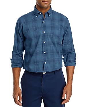 Peter Millar Lunar Tide Crown Vintage Cotton Stretch Plaid Classic Fit Button Down Shirt In Blue Surf