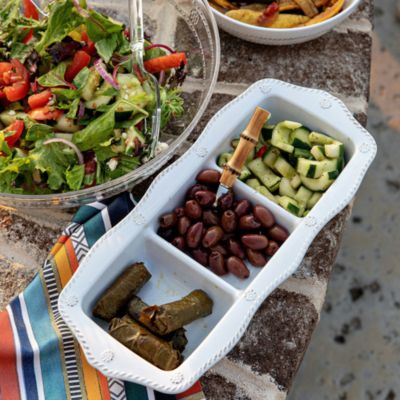 Berry & Thread Melamine Triple Section Server