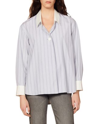 Sandro Andrea Cotton Striped Shirt | Bloomingdale's