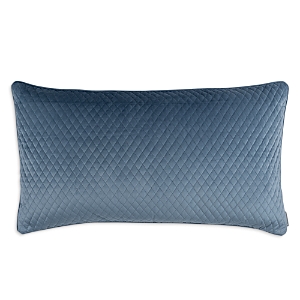 Shop Lili Alessandra Valentina Quilted Velvet Decorative Pillow, 20 X 36 In Smokey Blue